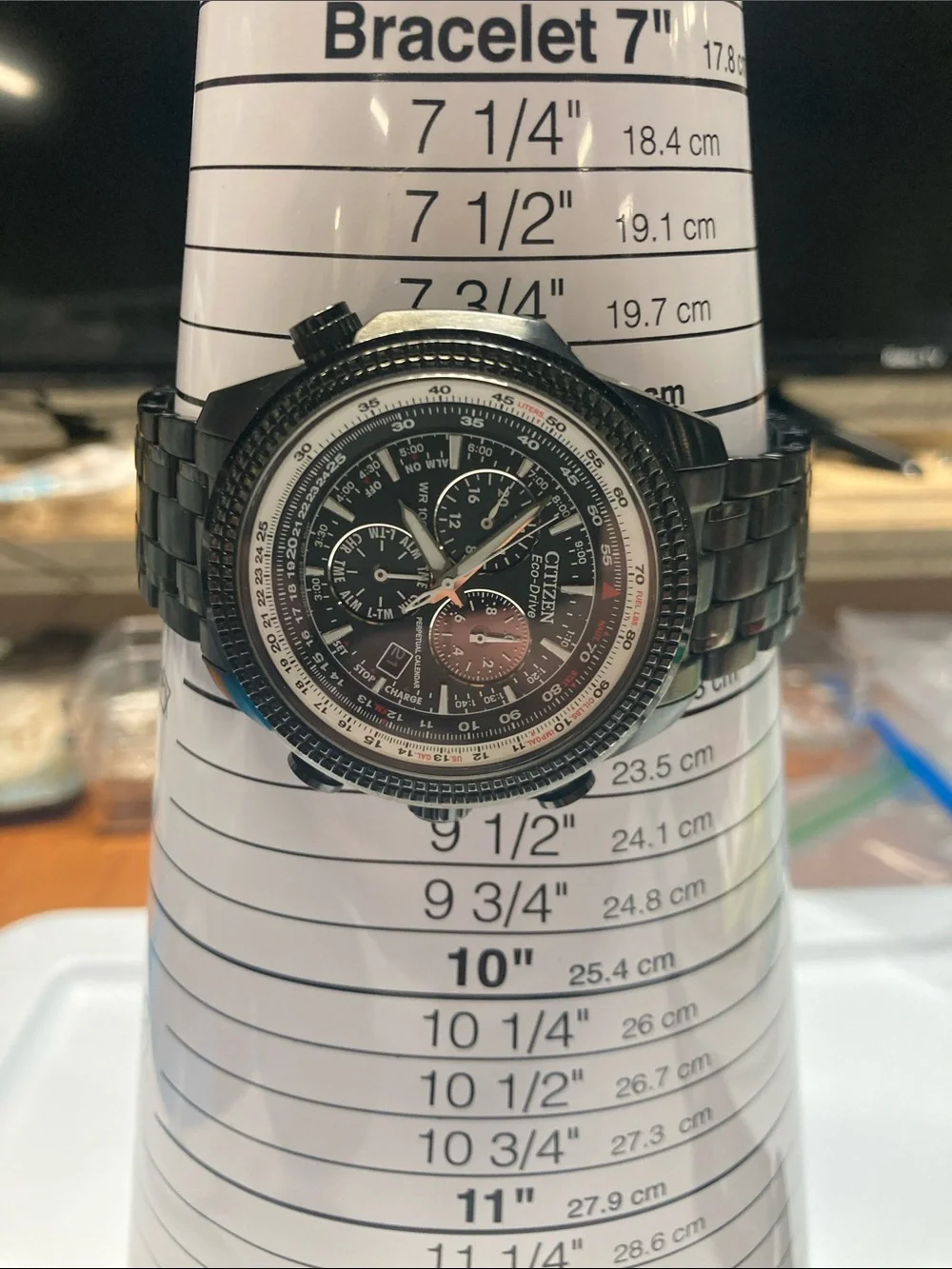 Citizen eco drive E820-S078423, Black Stainless Steel Multi-Function watch